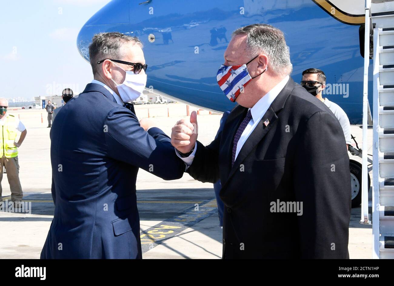 El Secretario Pompeo sale de Israel. El Secretario de Estado Michael R. Pompeo sale de Israel el 25 de agosto de 2020. Foto de stock