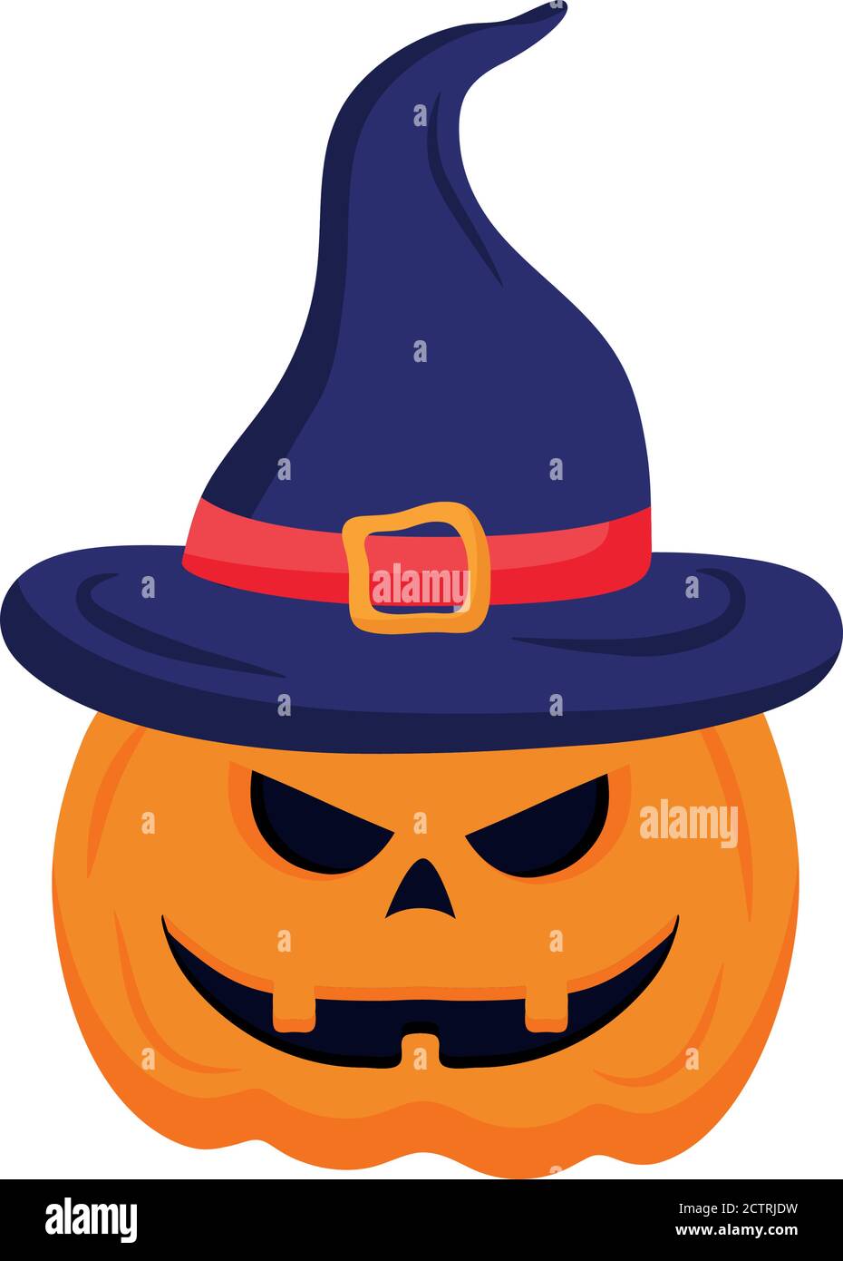 halloween calabaza dibujos animados con sombrero de bruja vector diseño  Imagen Vector de stock - Alamy
