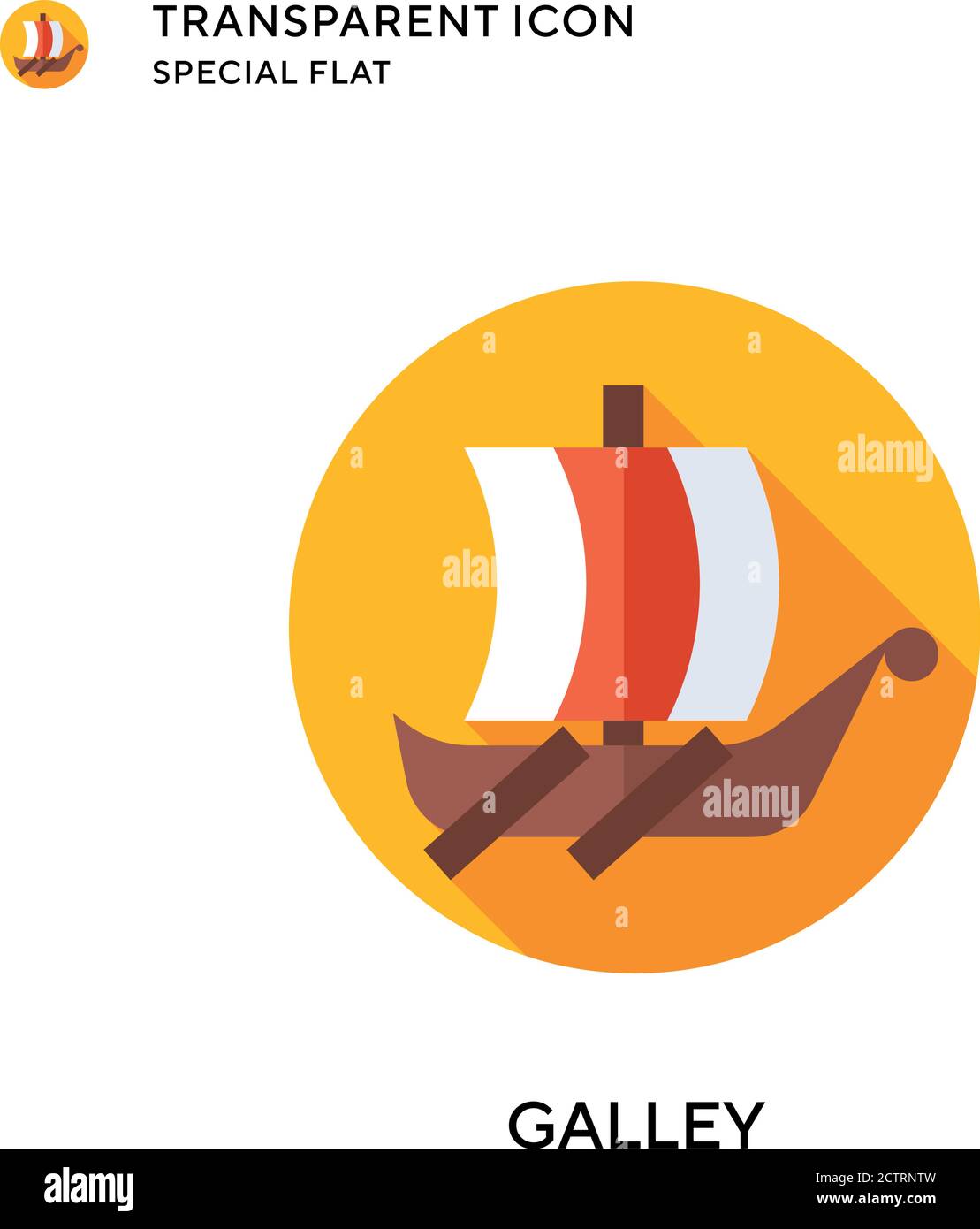 Icono de vector de galera. Ilustración de estilo plano. EPS 10 vector