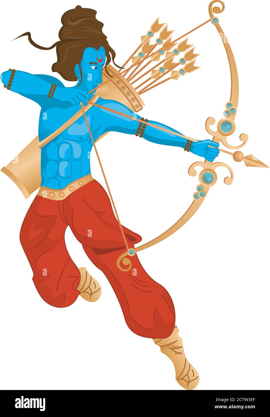 dios azul rama tiro con arco religión hindú icono ilustración vector diseño  Imagen Vector de stock - Alamy