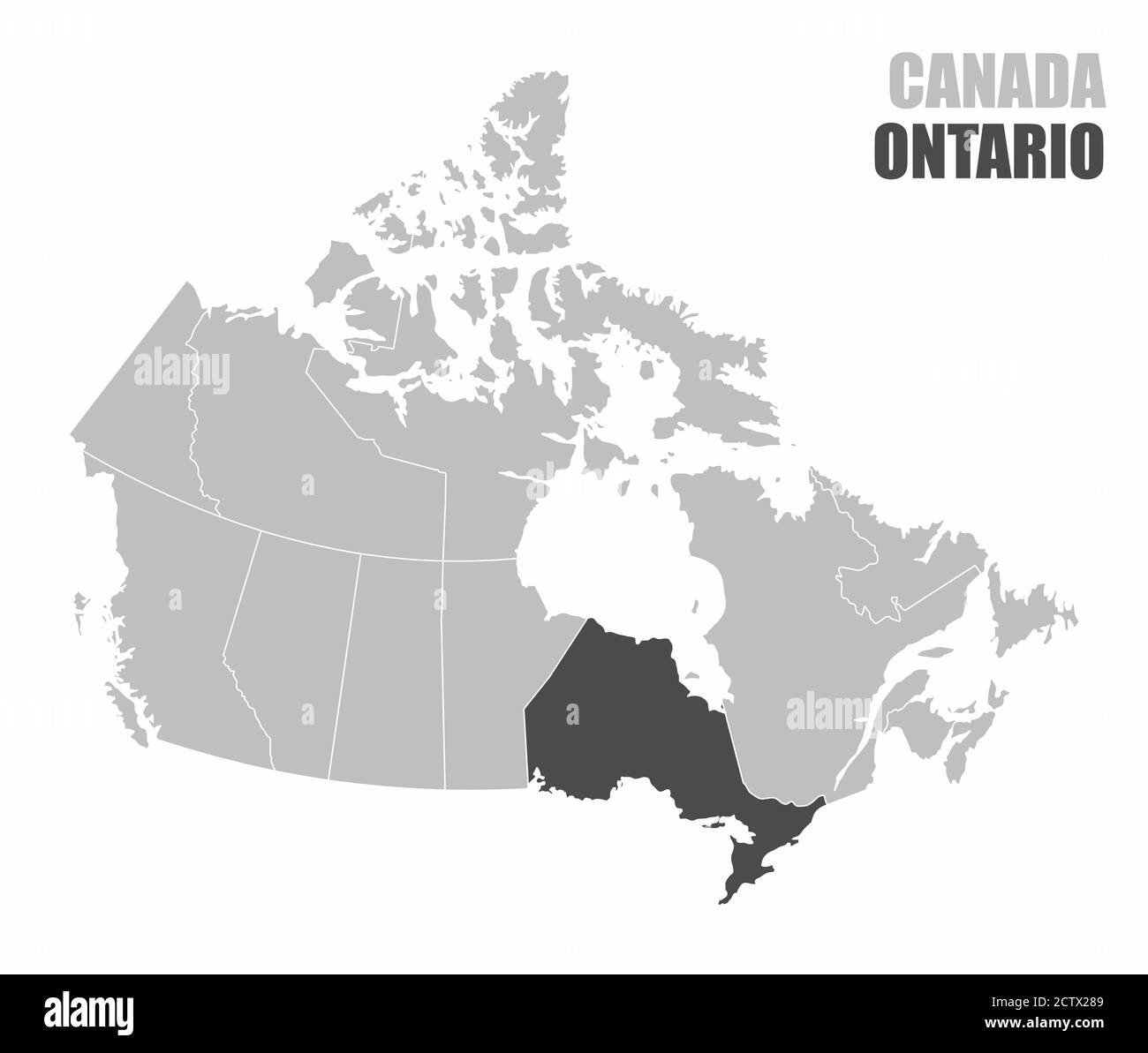 Mapa de Ontario de Canadá Ilustración del Vector