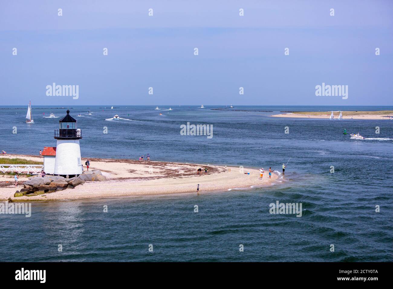 Brent Point Lighthouse, Nantucket Island, Massachusetts, Estados Unidos Foto de stock