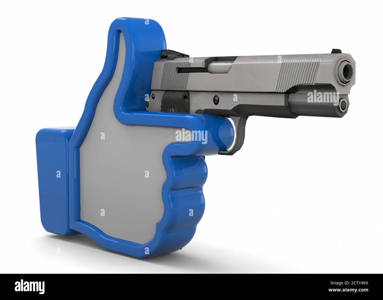 Ilustración realista de pistola 3d.