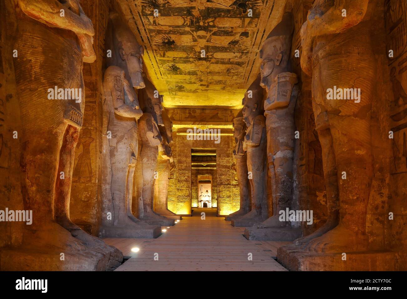 Abu Simbel, Egipto - dentro del gran templo de Ramsés II en Abu Simbel. Foto de stock