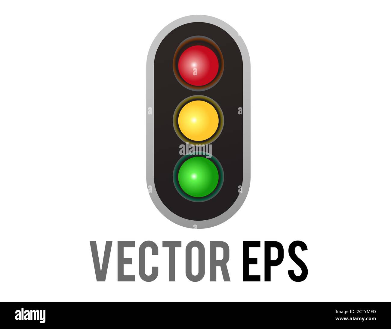 El vector aislado vertical hacia arriba y hacia abajo precaución de tráfico de carretera icono de señal de luz Ilustración del Vector