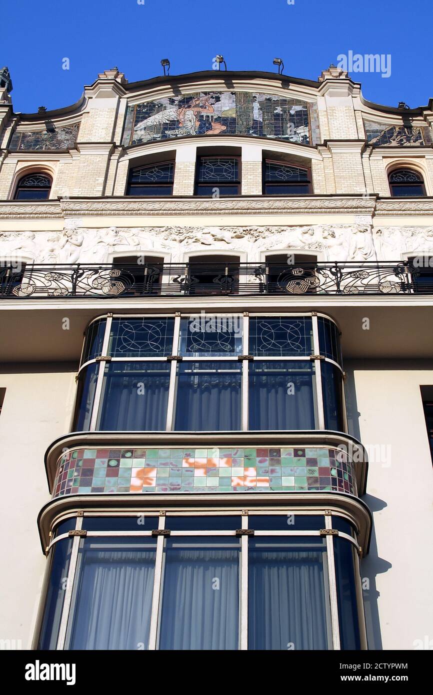 Metropol Hotel, punto de referencia del Art Nouveau en Moscú, Rusia Foto de stock