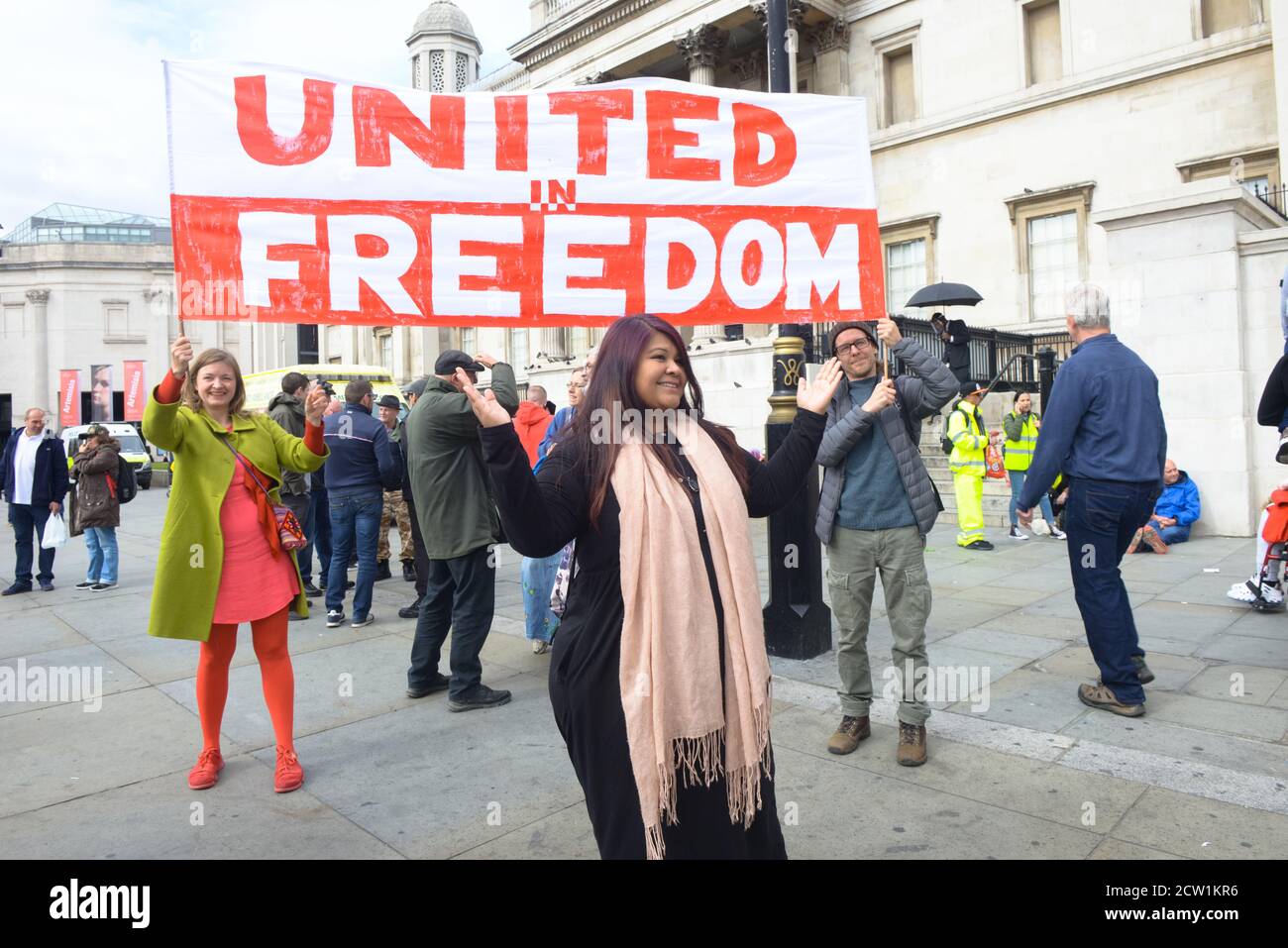 Freedom Rally, Trafalgar Square, Londres 26 Septiembre 2020 foto Antonio Pagano/Alamy Foto de stock