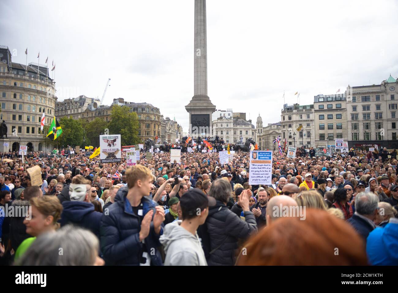 Freedom Rally, Trafalgar Square, Londres 26 Septiembre 2020 foto Antonio Pagano/Alamy Foto de stock