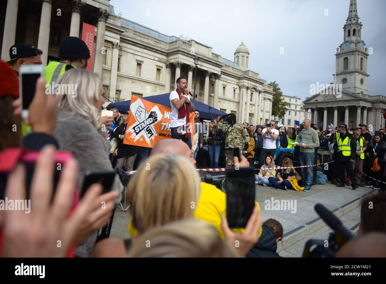 Gareth Icke en el Freedom Rally, Trafalgar Square, Londres 26 Septiembre 2020 foto Antonio Pagano/Alamy Foto de stock