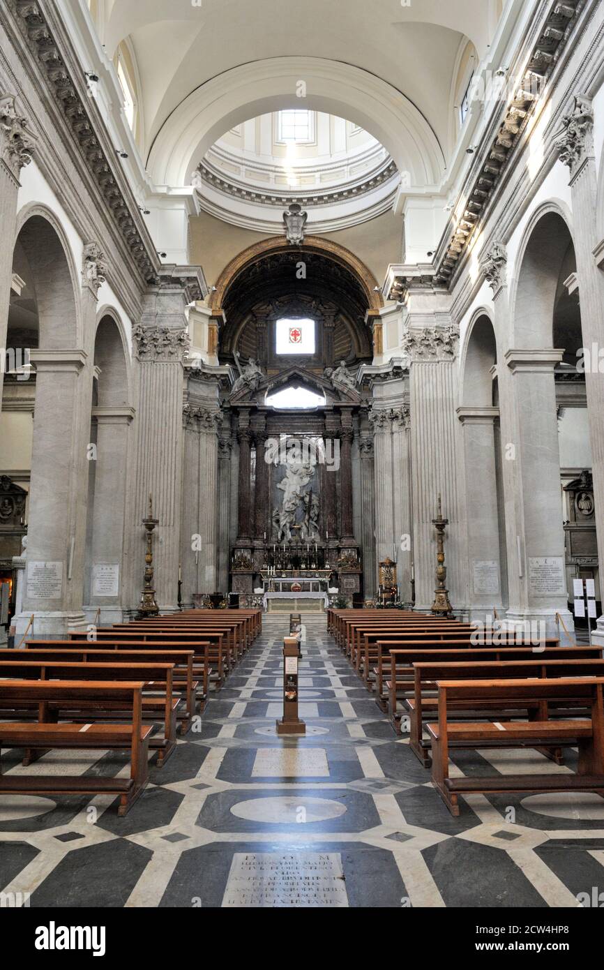 Italia, Roma, iglesia de San Giovanni Battista dei Fiorentini interior Foto de stock