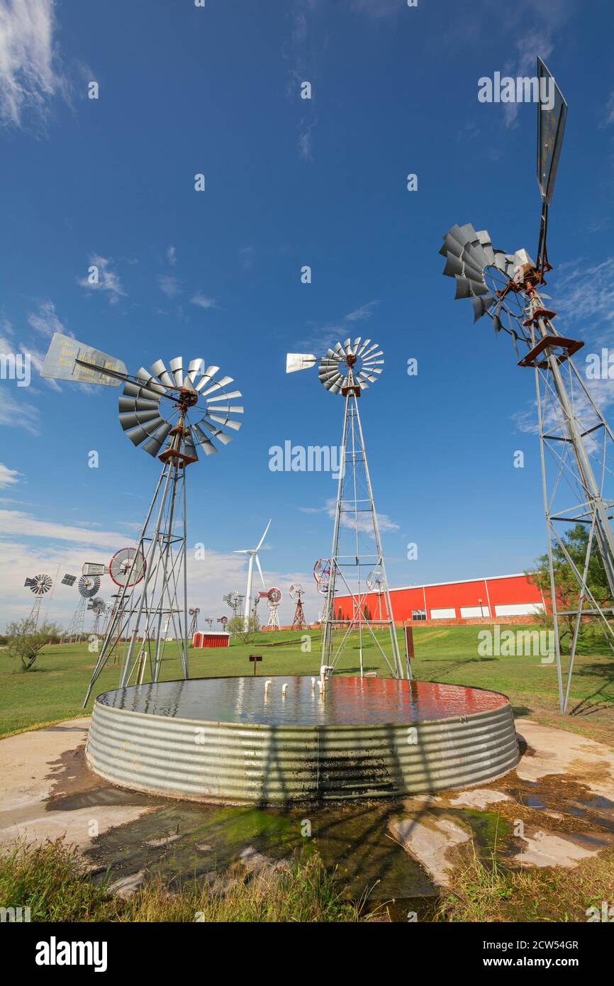 Texas, Lubbock, American Wind Power Center, museo de molinos de viento Foto de stock