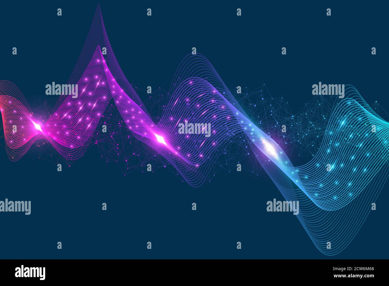 Resumen colorido líneas de onda fondo. Plantilla geométrica para su folleto de diseño, volante, informe, sitio web, banner, ilustración Foto de stock