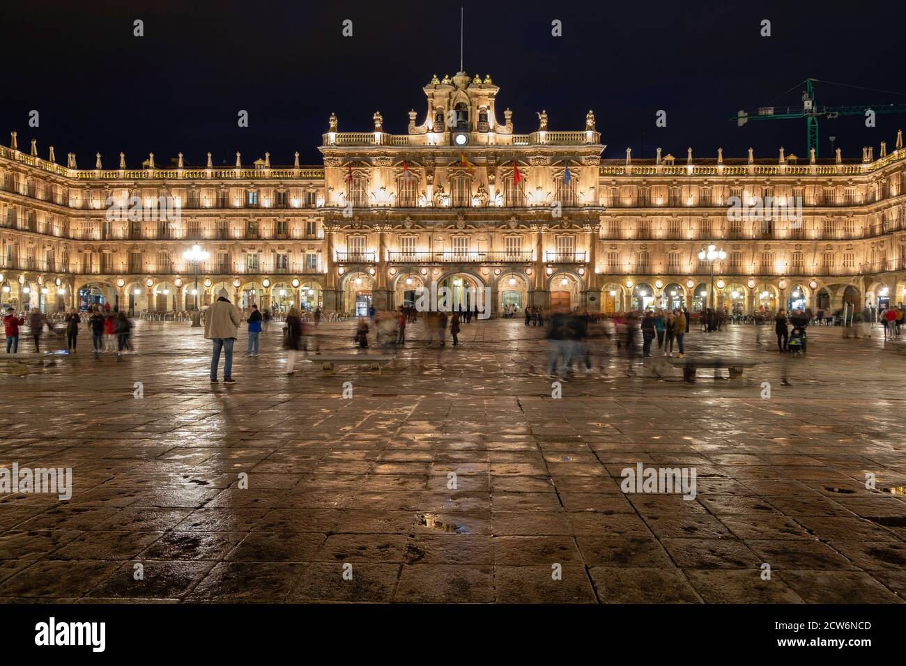 plaza mayor, construida en el año 1729 al 1756, estilo barroco, Salamanca, comunidad Autónoma de Castilla y León, España Foto de stock