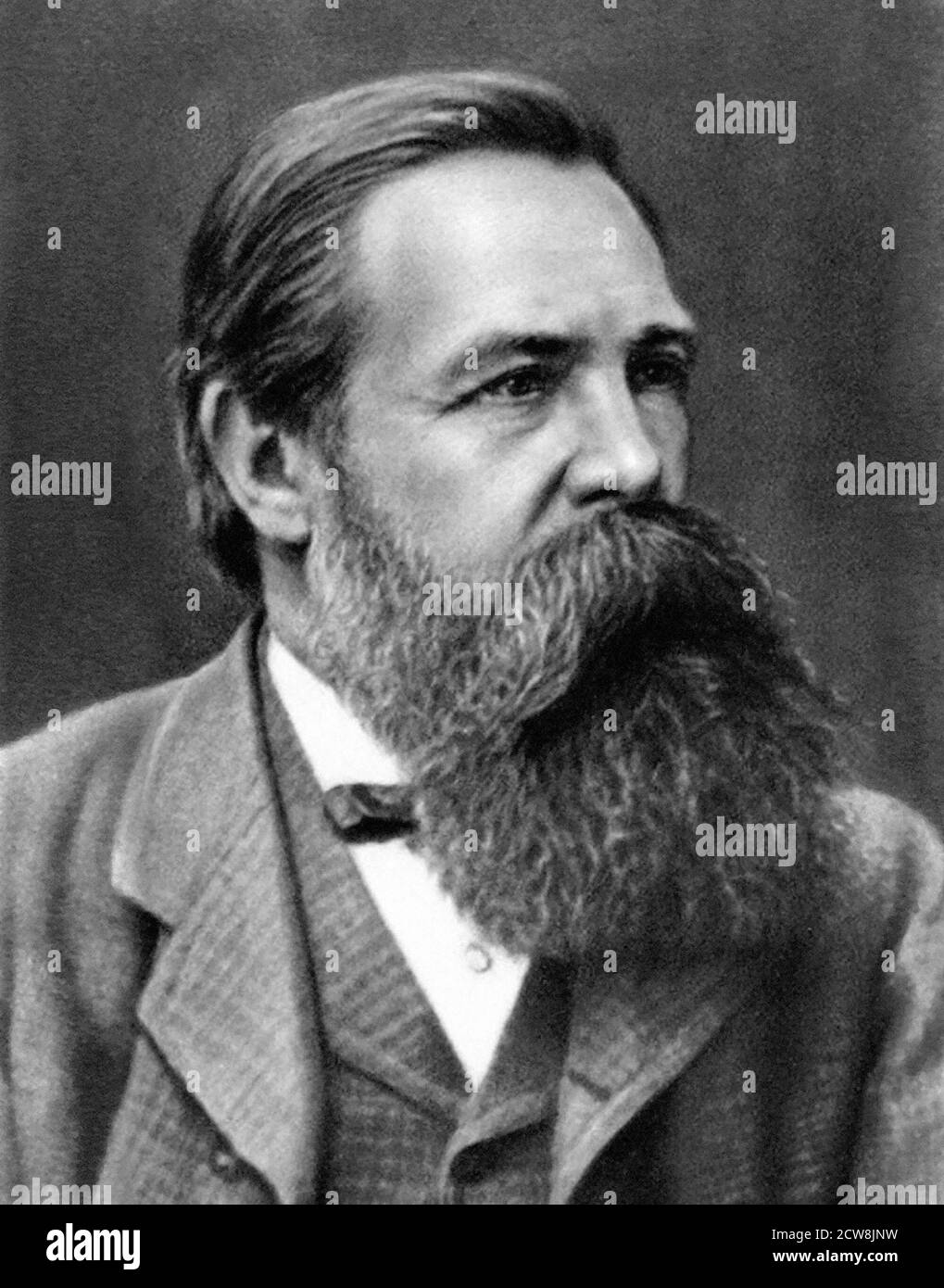 Friedrich Engels. Retrato del filósofo socialista alemán Friedrich (o Frederick) Engels (1820-1895), Foto de stock