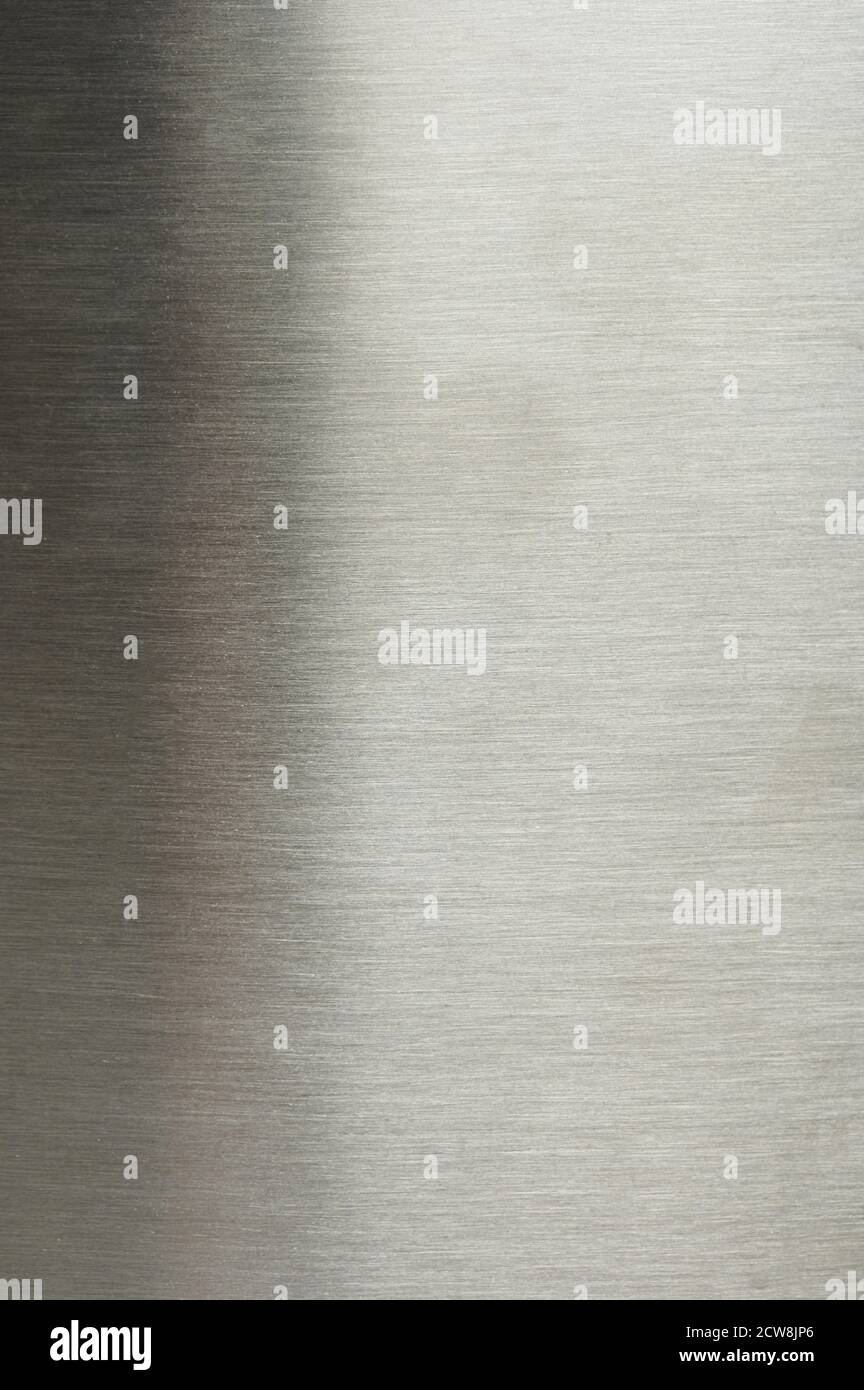 Superficie de fondo gris metálico pulido macro primer plano Foto de stock