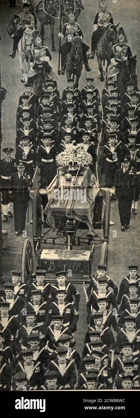 Fotografía tomada durante la procesión fúnebre de Eduardo VIII Foto de stock
