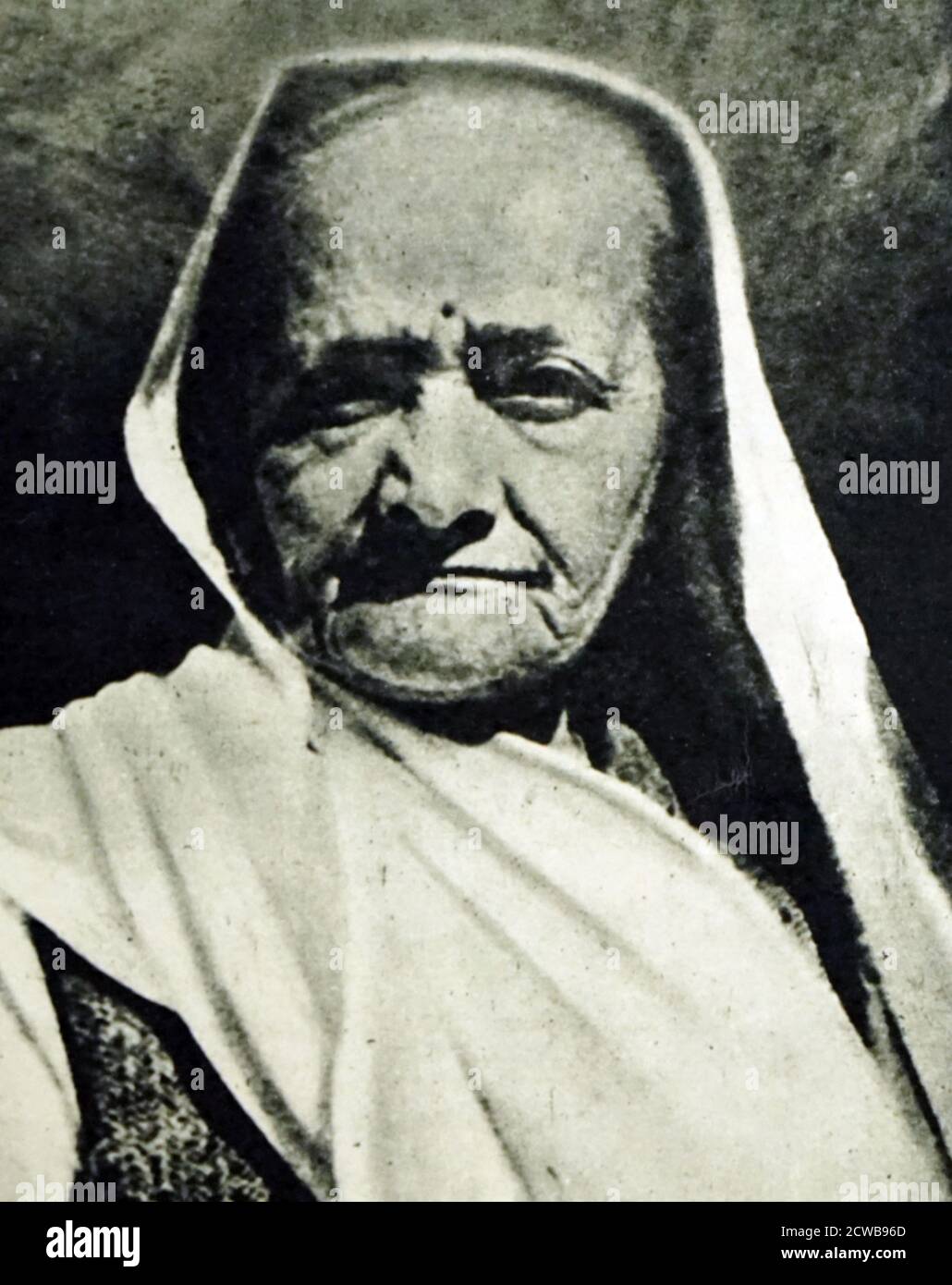 Fotografía de Kasturba Gandhi. Kasturbai 'Kasturba' Mohandas Gandhi (1869-1944) activista político indio y esposa de Mahatma Gandhi Foto de stock