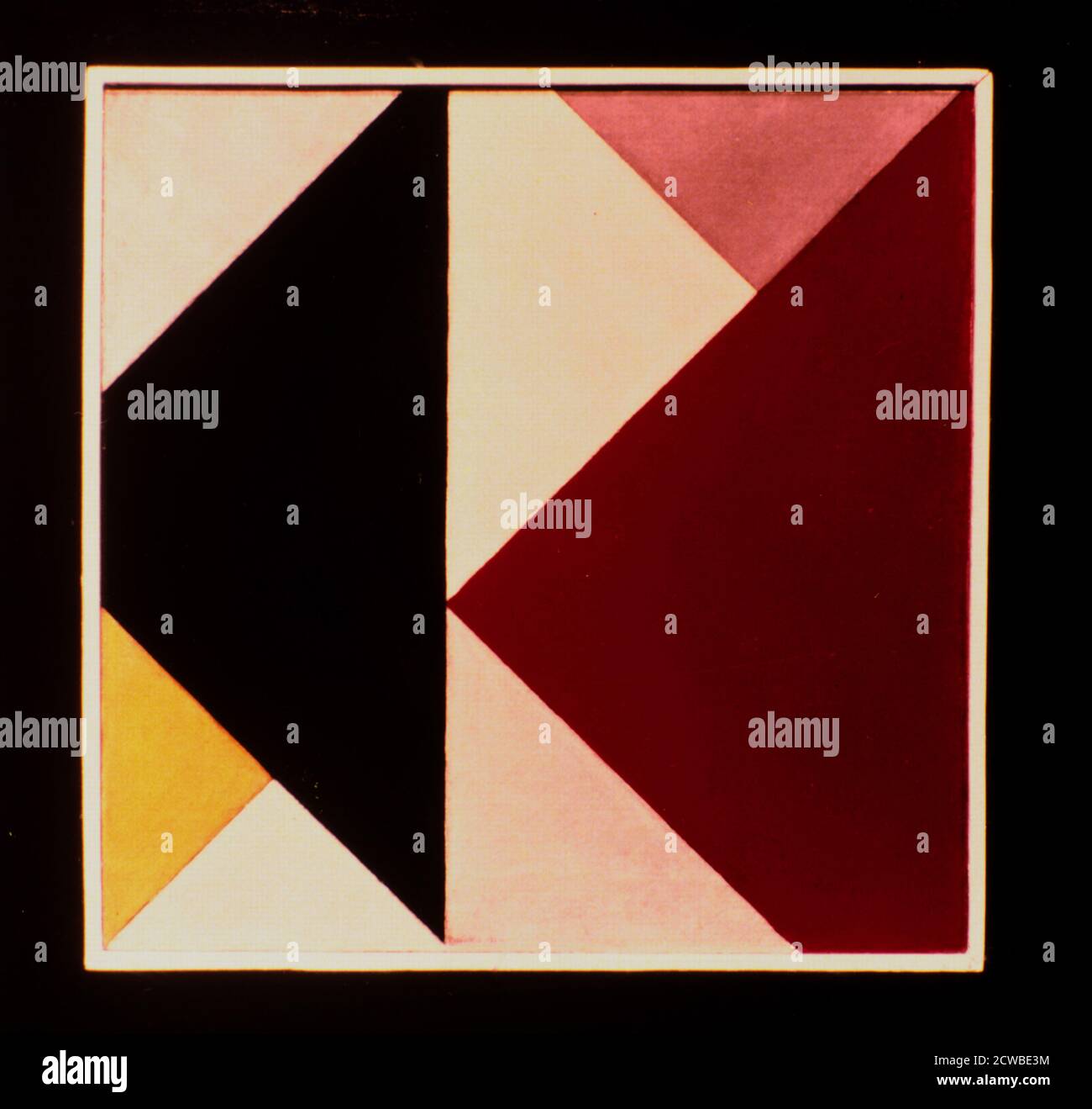 Contra-composición XIII', 1925-1926 Artista: Theo Van Doesburg. Este lienzo sostiene el dictum neo-plástico de composición periférica. El enfoque está descentralizado y no hay áreas vacías e inactivas. Los planos geométricos se enfatizan por igual, relacionados con los contrastes de color. Foto de stock