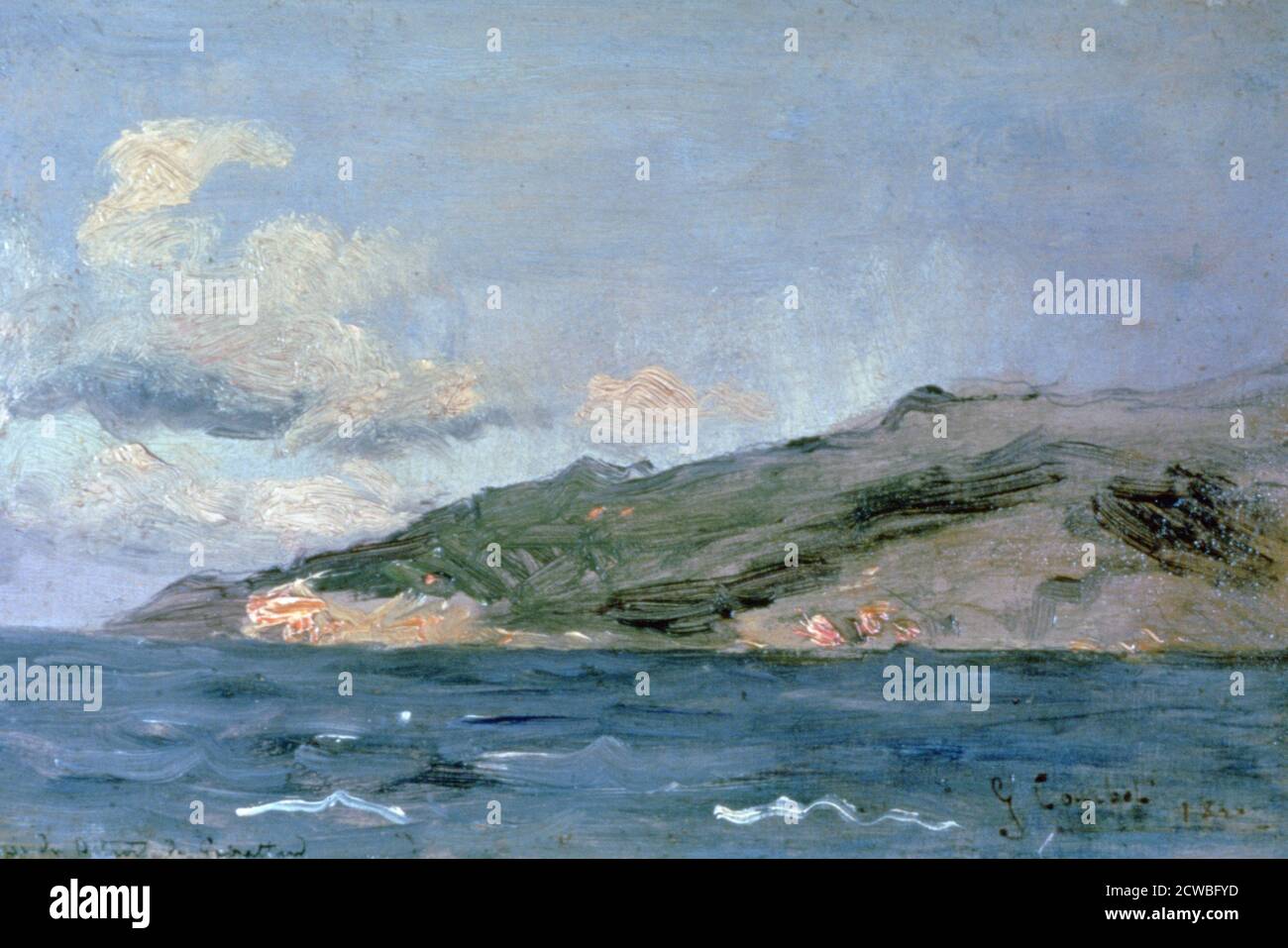 Entrada al Estrecho de Gibraltar', 1848. Artista: Gustave Courbet. Jean Desire Gustave Courbet (1819-1877) fue un pintor francés que dirigió el movimiento del realismo en la pintura francesa del siglo XIX. Foto de stock