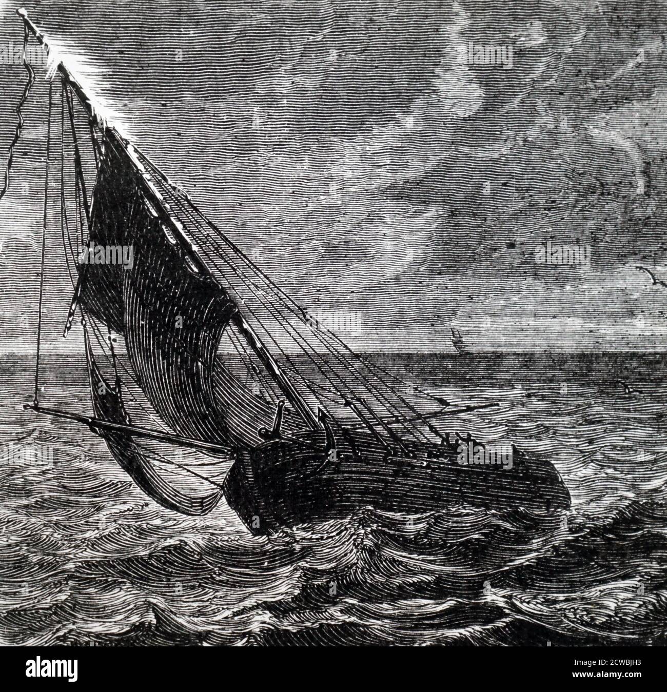 Grabado que representa el fuego de San Elmo que aparece en los mástiles de  un barco Fotografía de stock - Alamy