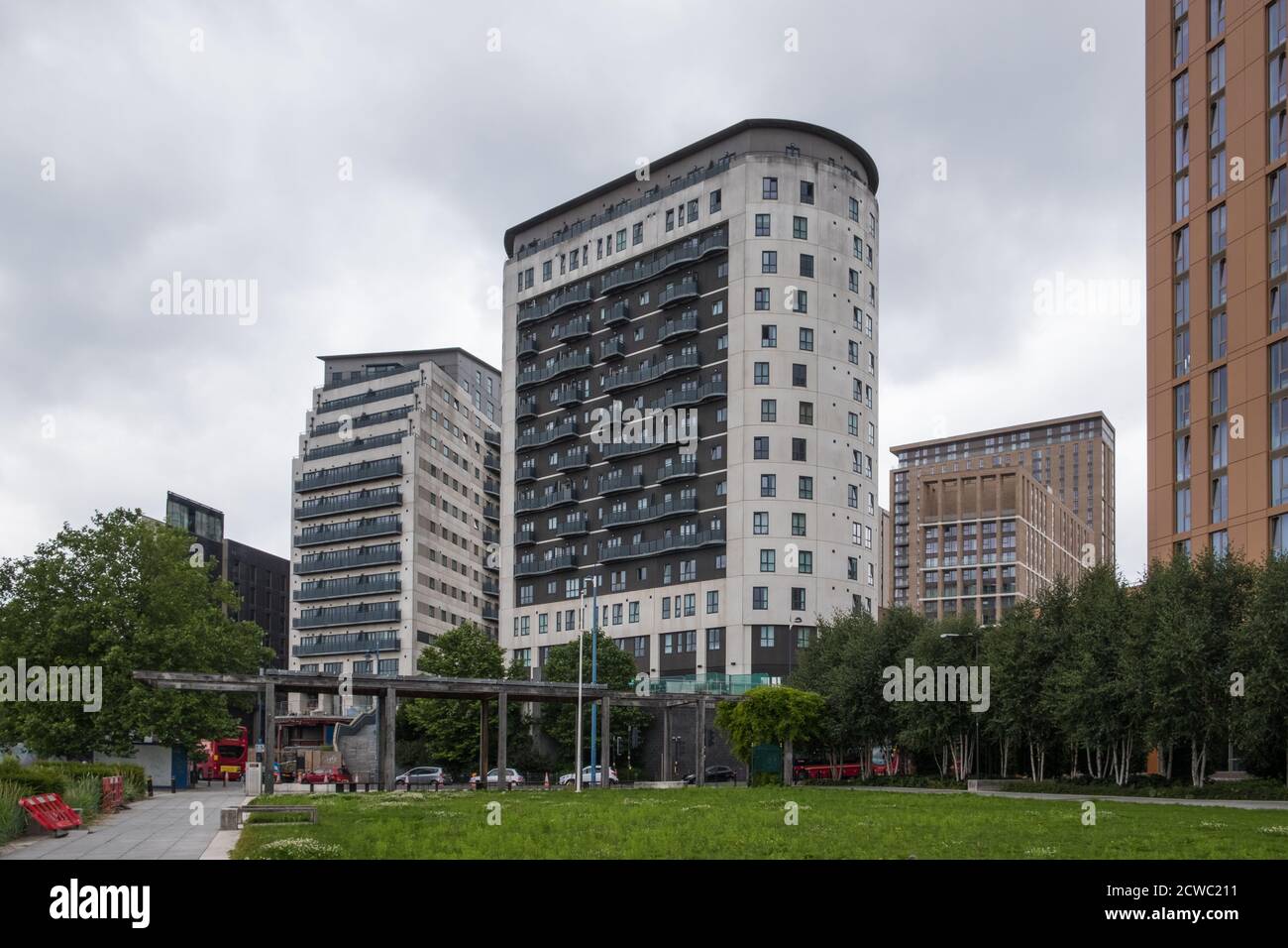 El edificio de apartamentos amueblado con Hive en Masshouse Plaza, Eastside, Birmingham, Reino Unido Foto de stock