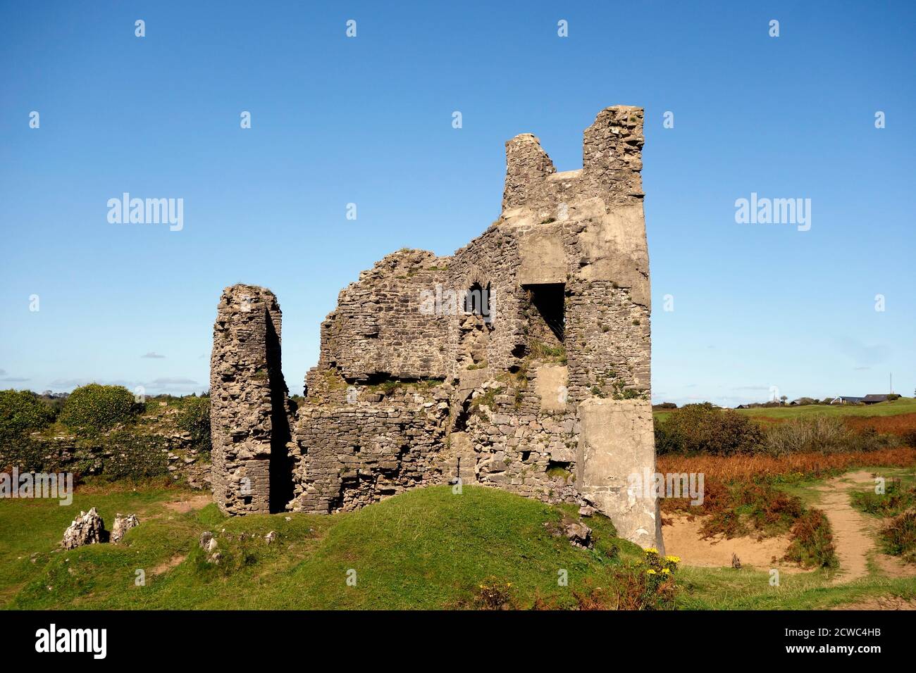 Pennard Castillo, Gower, Wales Foto de stock