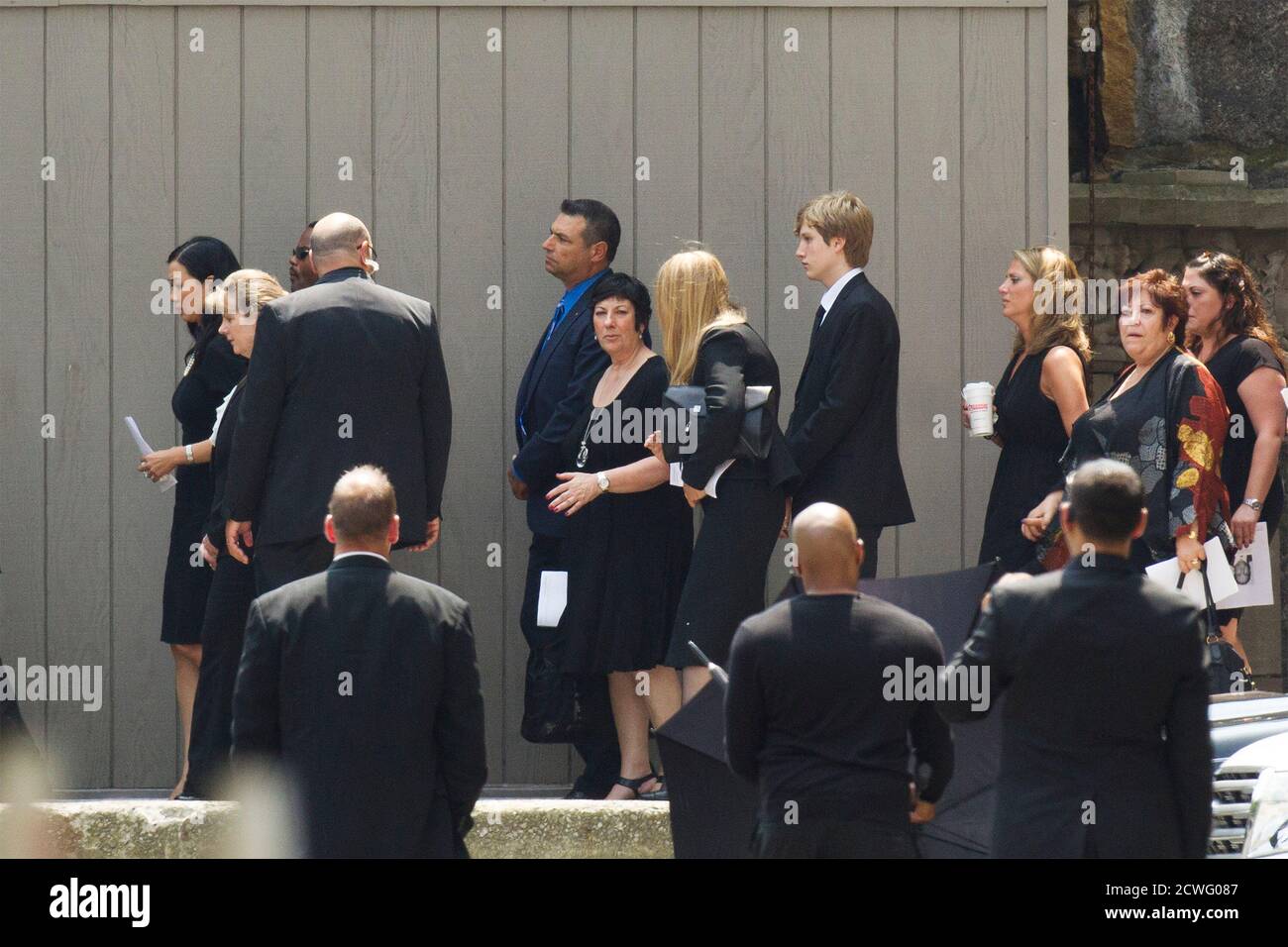 James Gandolfinis wife, Deborah Lin (L), escorts his casket out of the ... pic