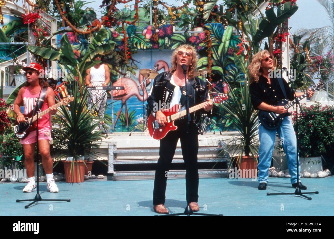 ZDF Fernsehgarten, Sonntags-Unterhaltungsshow, Sendung vom 3. Juli 1994, Gaststar: Banda Smokie Foto de stock