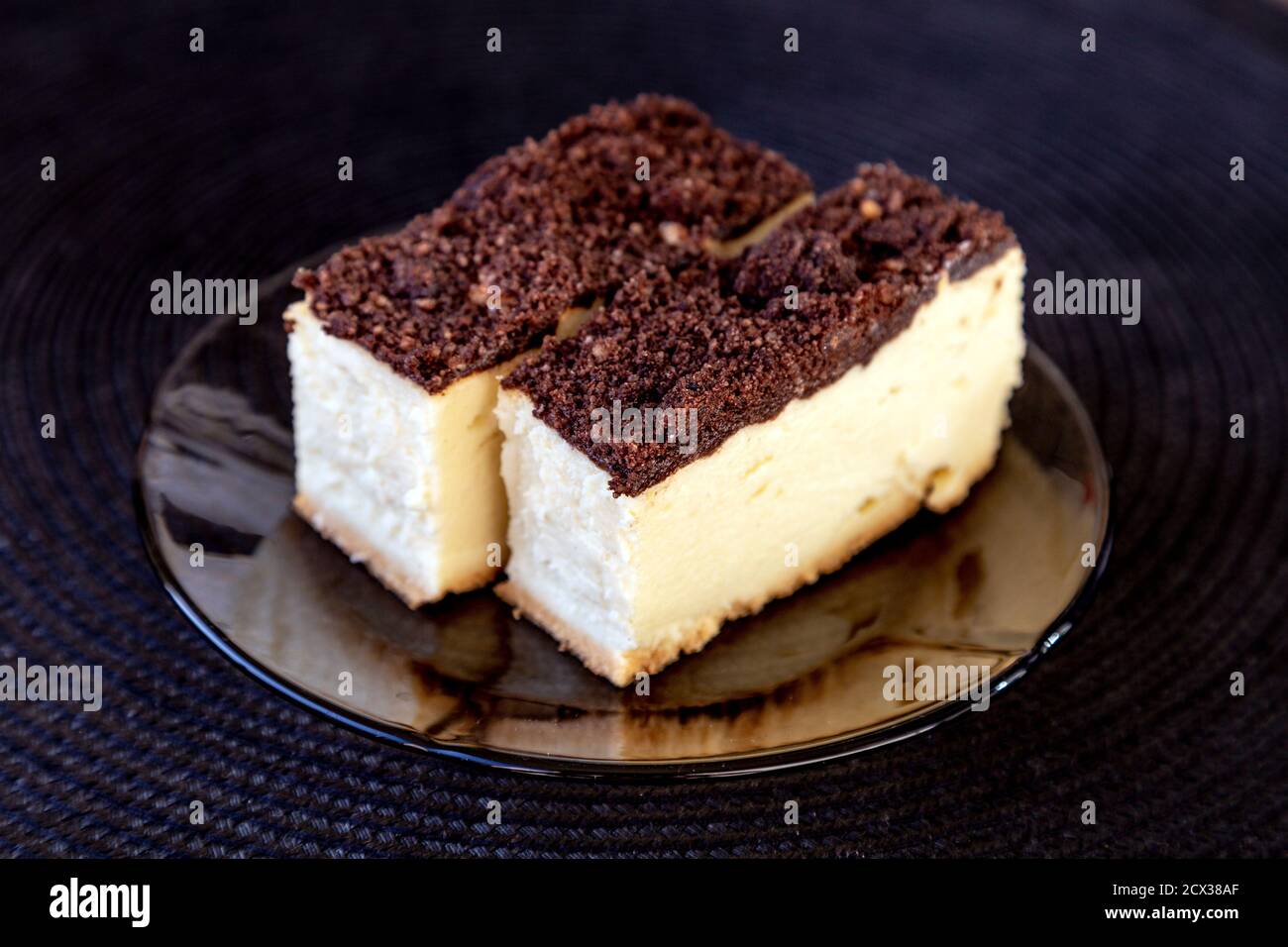 Primer plano de sernik - cheesecake polaco Foto de stock
