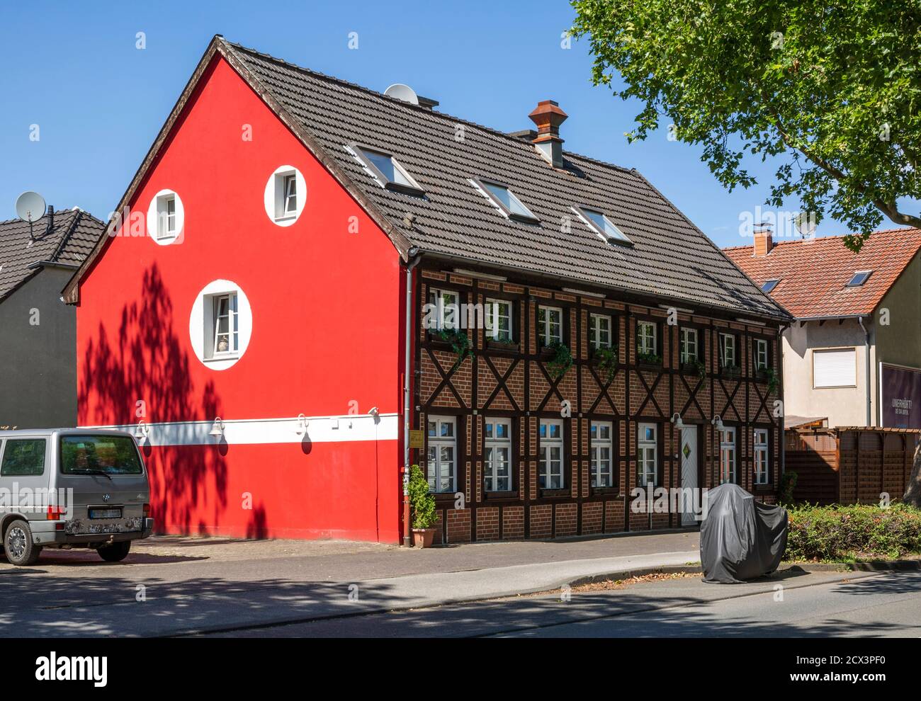 Dorsten, Lippe, Ruhrgebiet, Naturpark Hohe Mark Westmuensterland, Muensterland, Westfalen, Nordrhein-Westfalen, NRW, Wohnhaus, Fachwerkhaus Kirchhelle Foto de stock