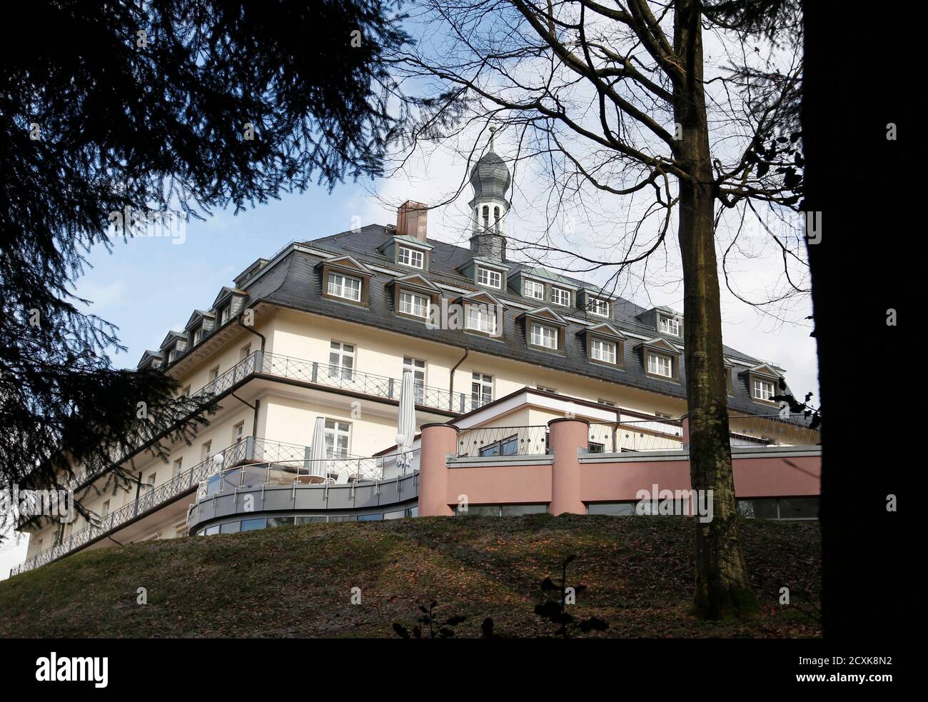 The main building of the Max-Grundig-Klinik is seen in Buehl near the town  of Baden-Baden in southwestern Germany, February 13, 2011. German media  reported that ousted Egyptian President Hosni Mubarak might receive