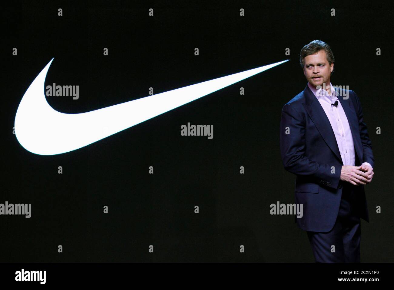 NIKE, Inc. President & CEO Mark Parker appears at an event to unveil the new NIKE+ FuelBand, an innovative wristband that tracks and measures everyday for, what Nike says, and