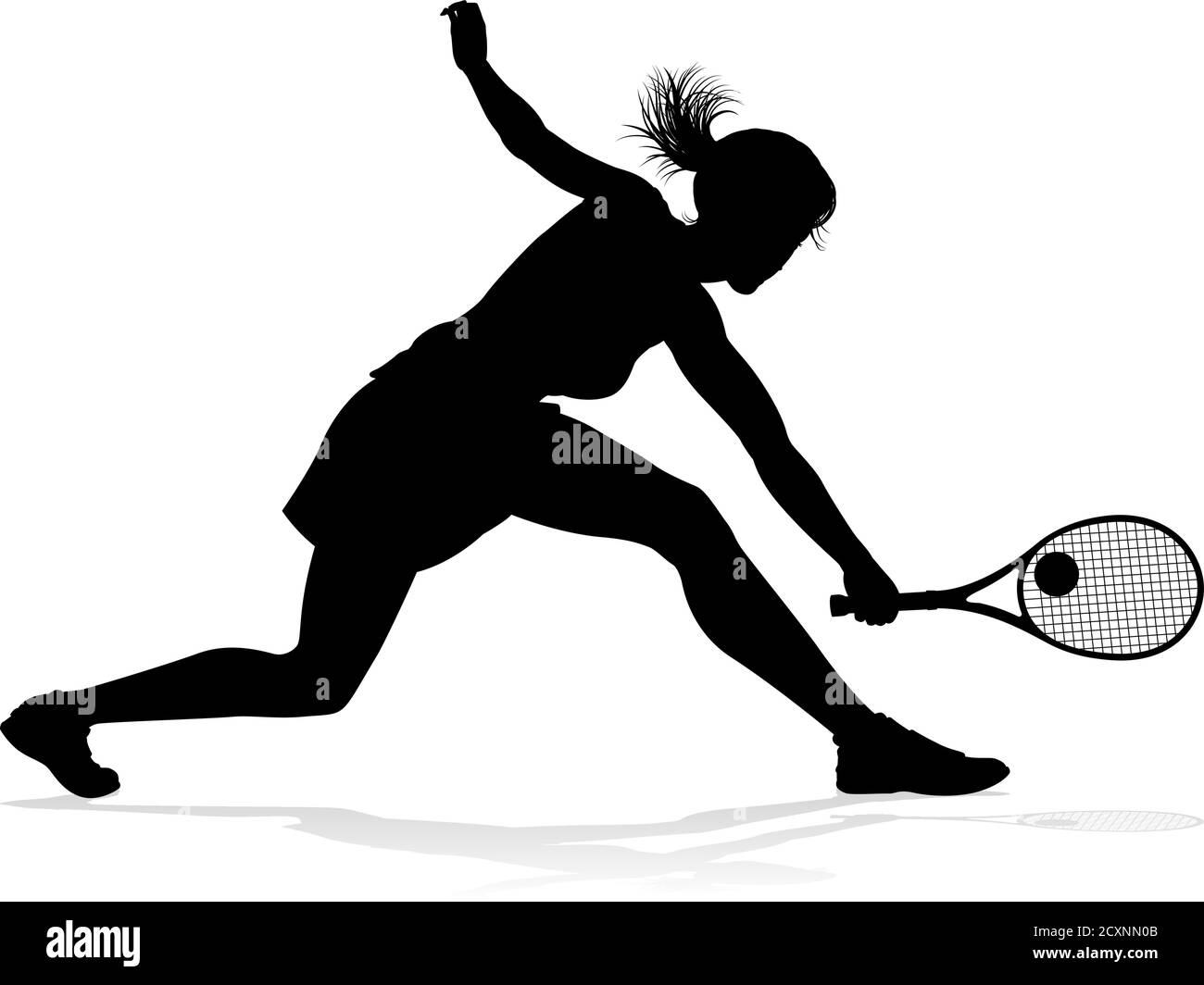 Tenis Mujer Deportes persona Silhouette Ilustración del Vector