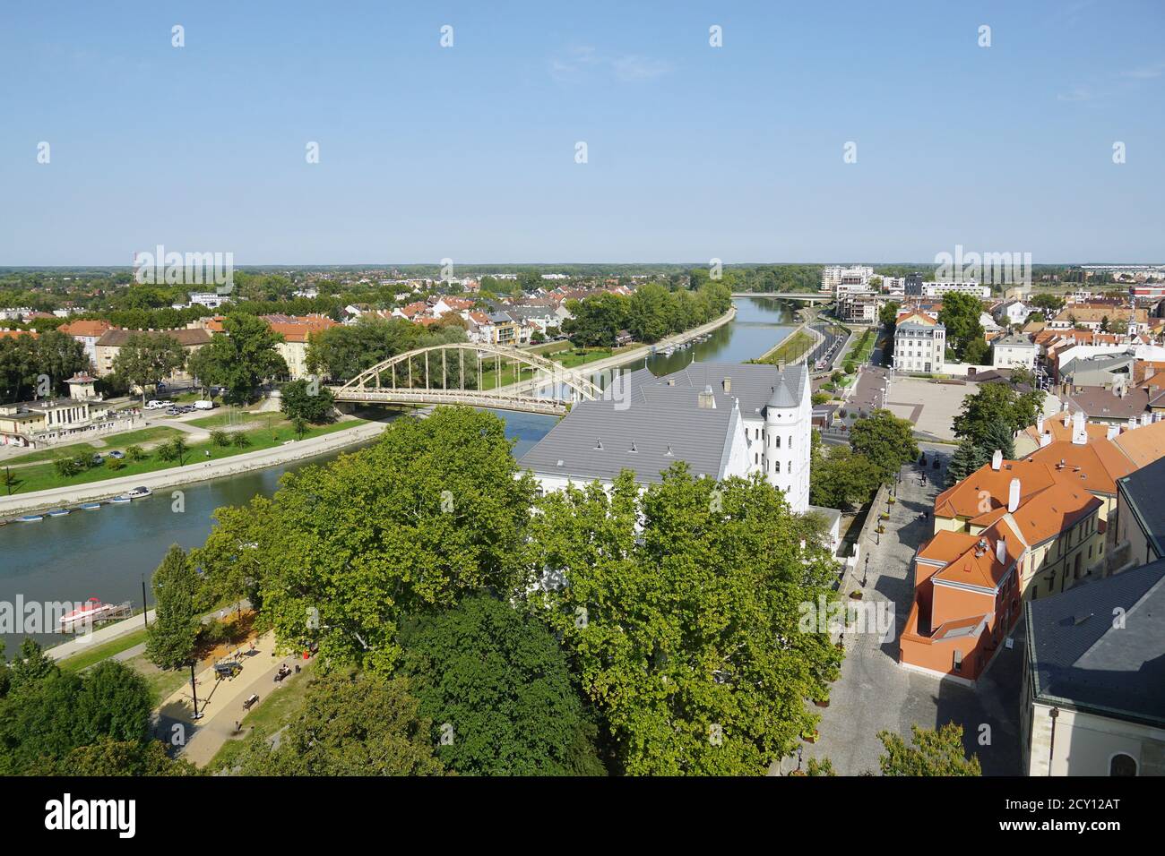 Vista de Győr, Raab, condado de Győr-Moson-Sopron, Hungría, Magyarország, Europa Foto de stock