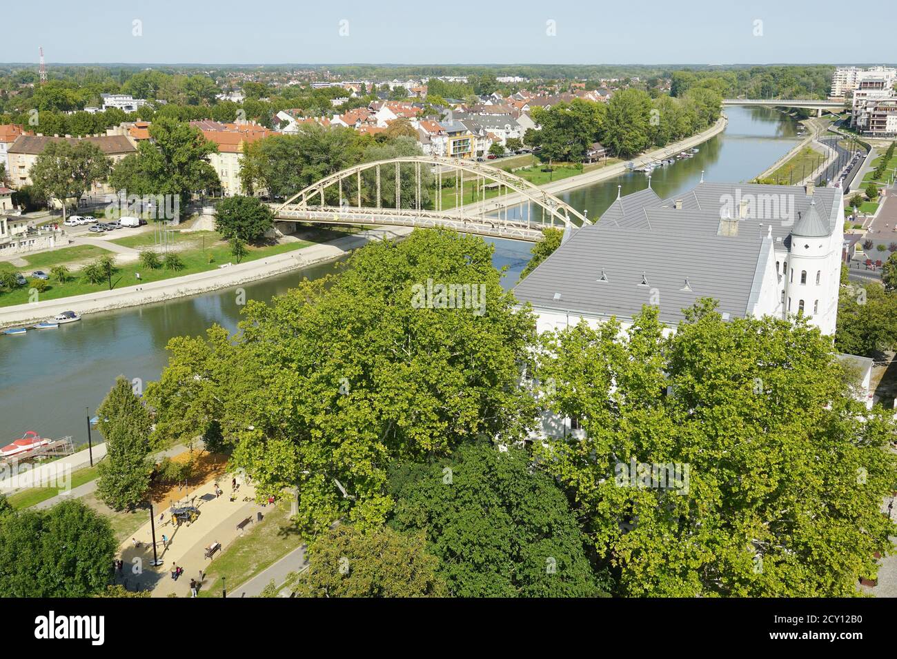 Vista de Győr, Raab, condado de Győr-Moson-Sopron, Hungría, Magyarország, Europa Foto de stock