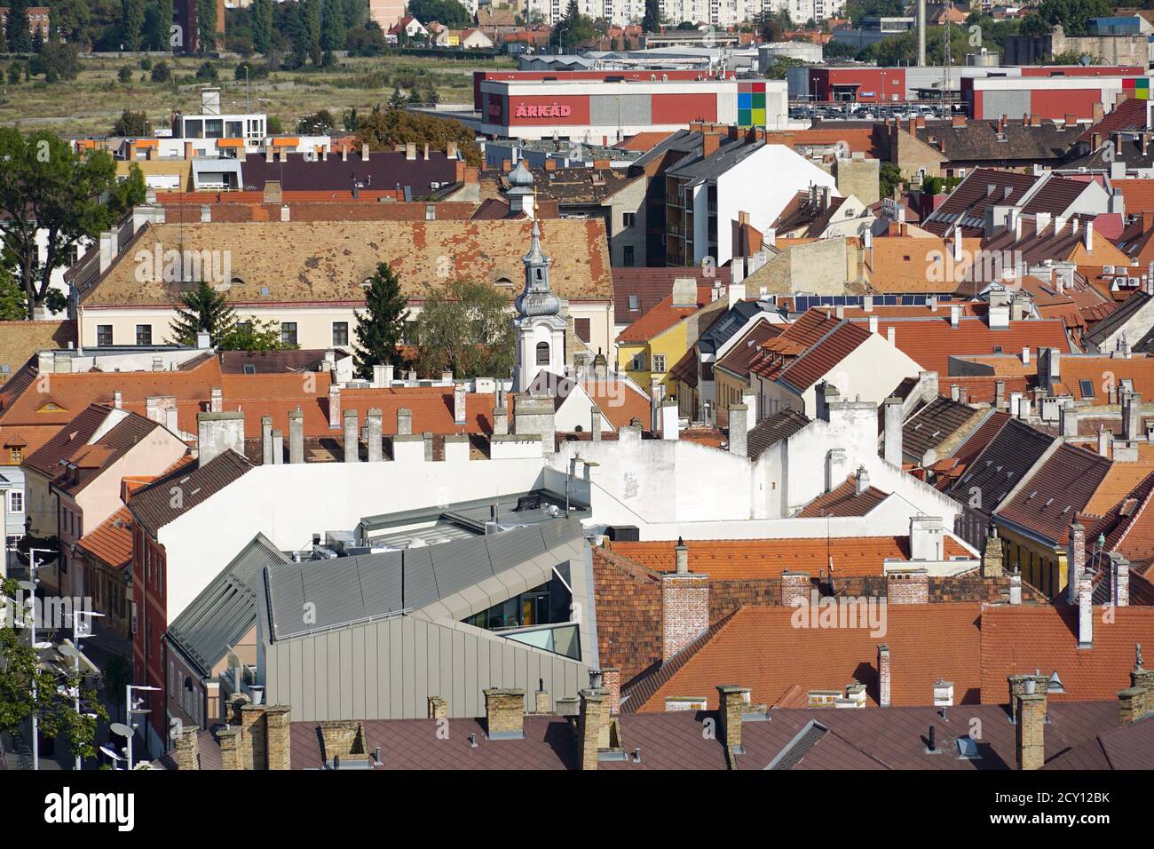 Vista de Győr, Raab, condado de Győr-Moson-Sopron, Hungría, Magyarország, Europa Foto de stock