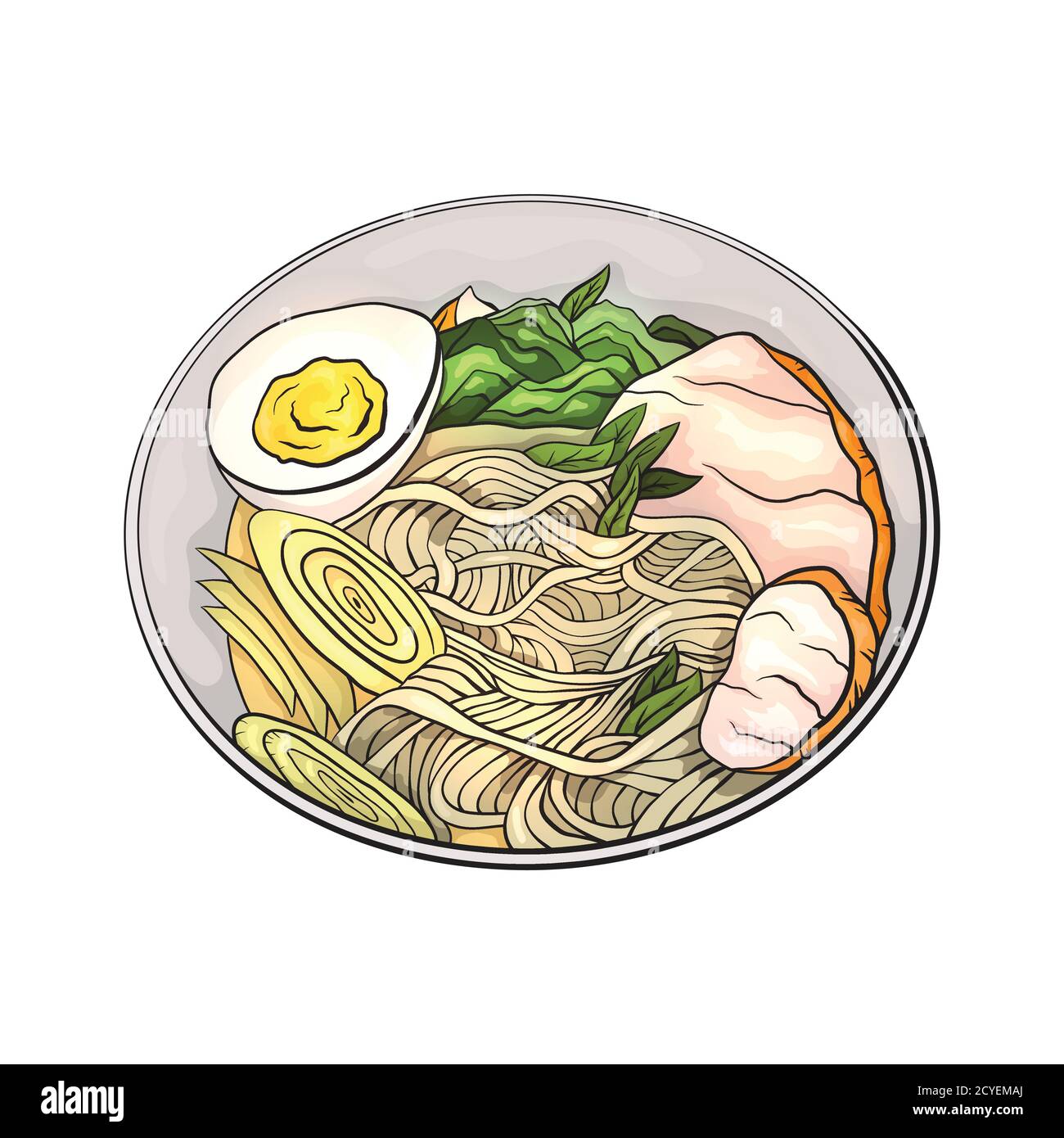 Ilustración de dibujos animados de colores de ramen. Fideos. Vector  elemento para el menú, la tarjeta y su creatividad Imagen Vector de stock -  Alamy