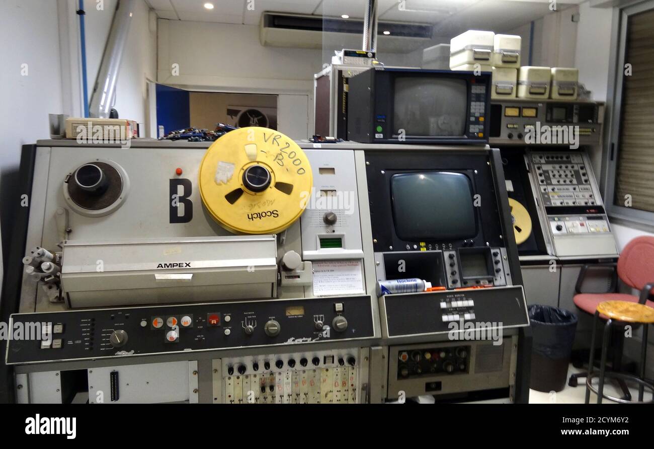 A vintage videotape recorder is seen at the INA (National Audiovisual  Institute) at Bry-sur-Marne, eastern Paris, September 19 2011. The INA is a  repository of all French radio and television audiovisual archives .REUTERS/Charles