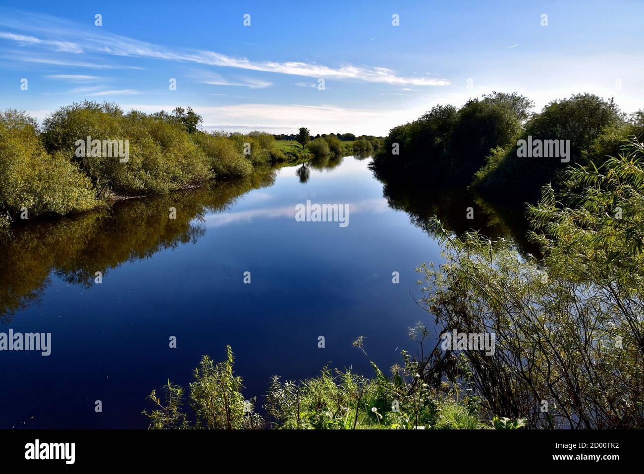 La confluencia del río Swale y el río Ure Foto de stock