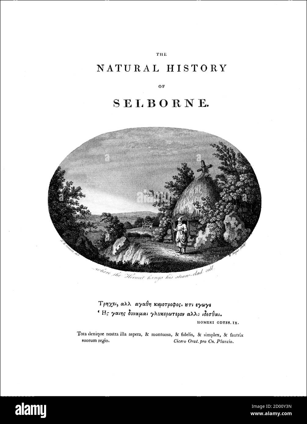 Frontispicio de 'la Historia Natural de Selborne' por el hijo y naturalista, Gilbert White (1720-1793) Foto de stock
