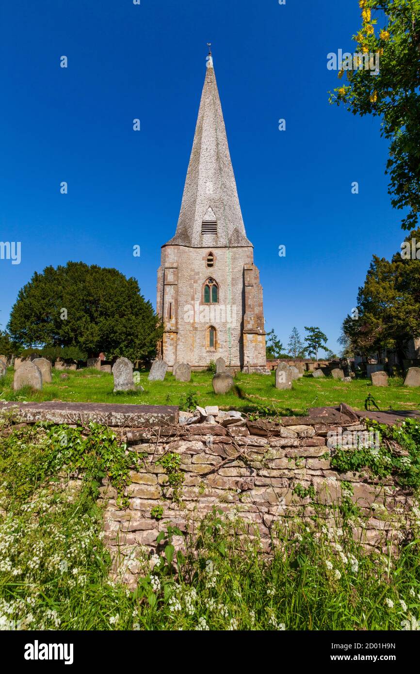 La iglesia de Santa María, San Pedro y San Pablo en Westbury-on-Severn, Gloucestershire, Inglaterra Foto de stock