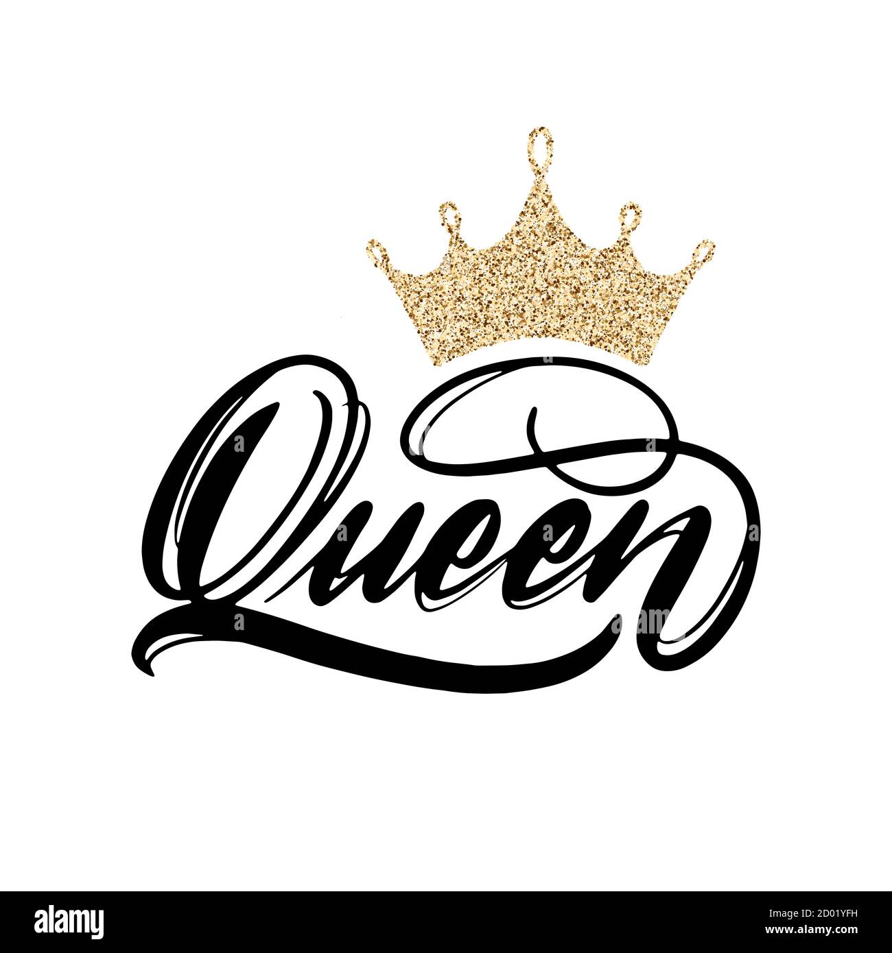Reina de letras de moda con corona de oro imagen para imprimir Imagen