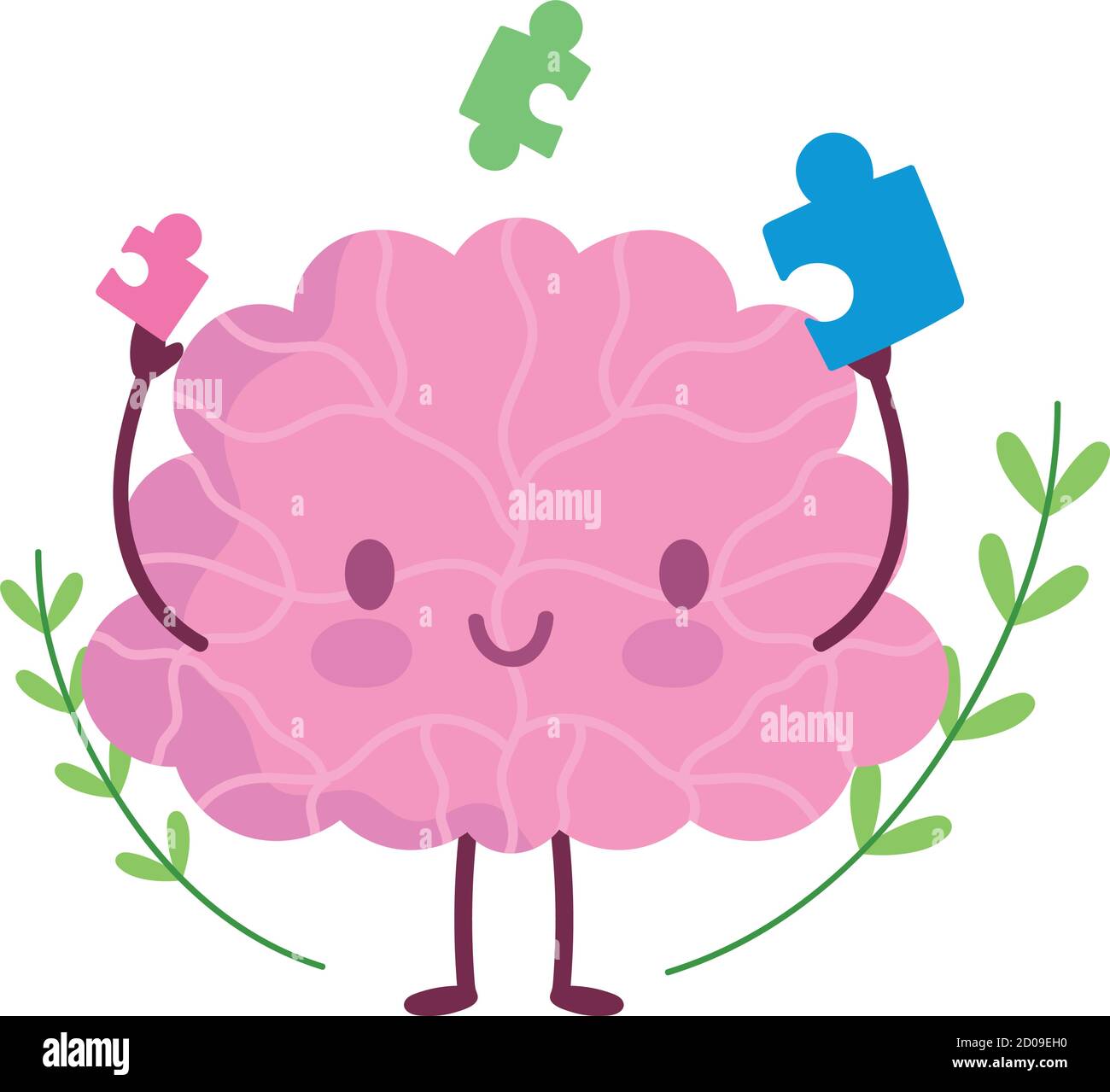 día mundial de la salud mental, dibujos animados cerebro rompecabezas idea  vector ilustración Imagen Vector de stock - Alamy