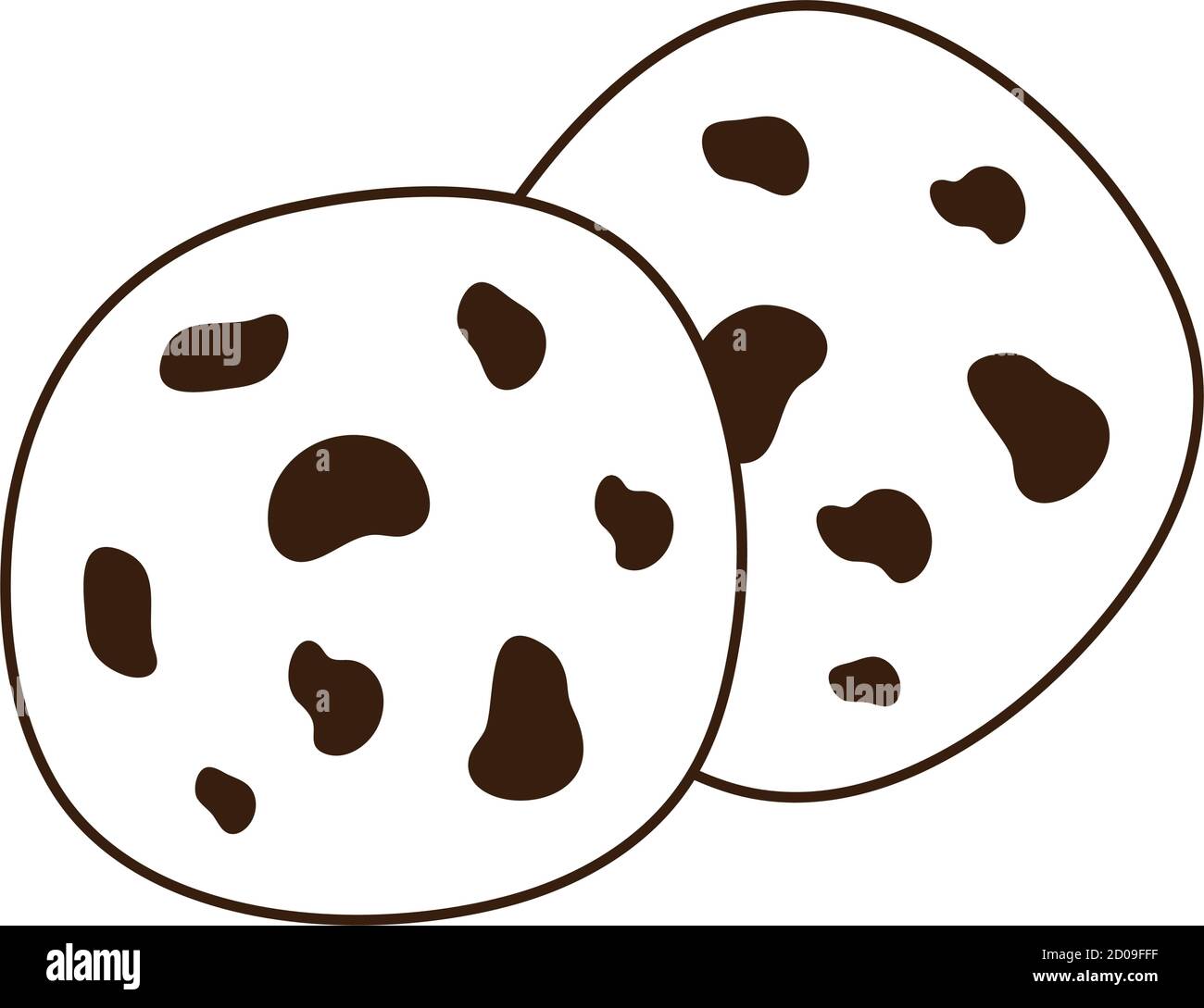 galletas de café con chips de chocolate línea icono estilo vector