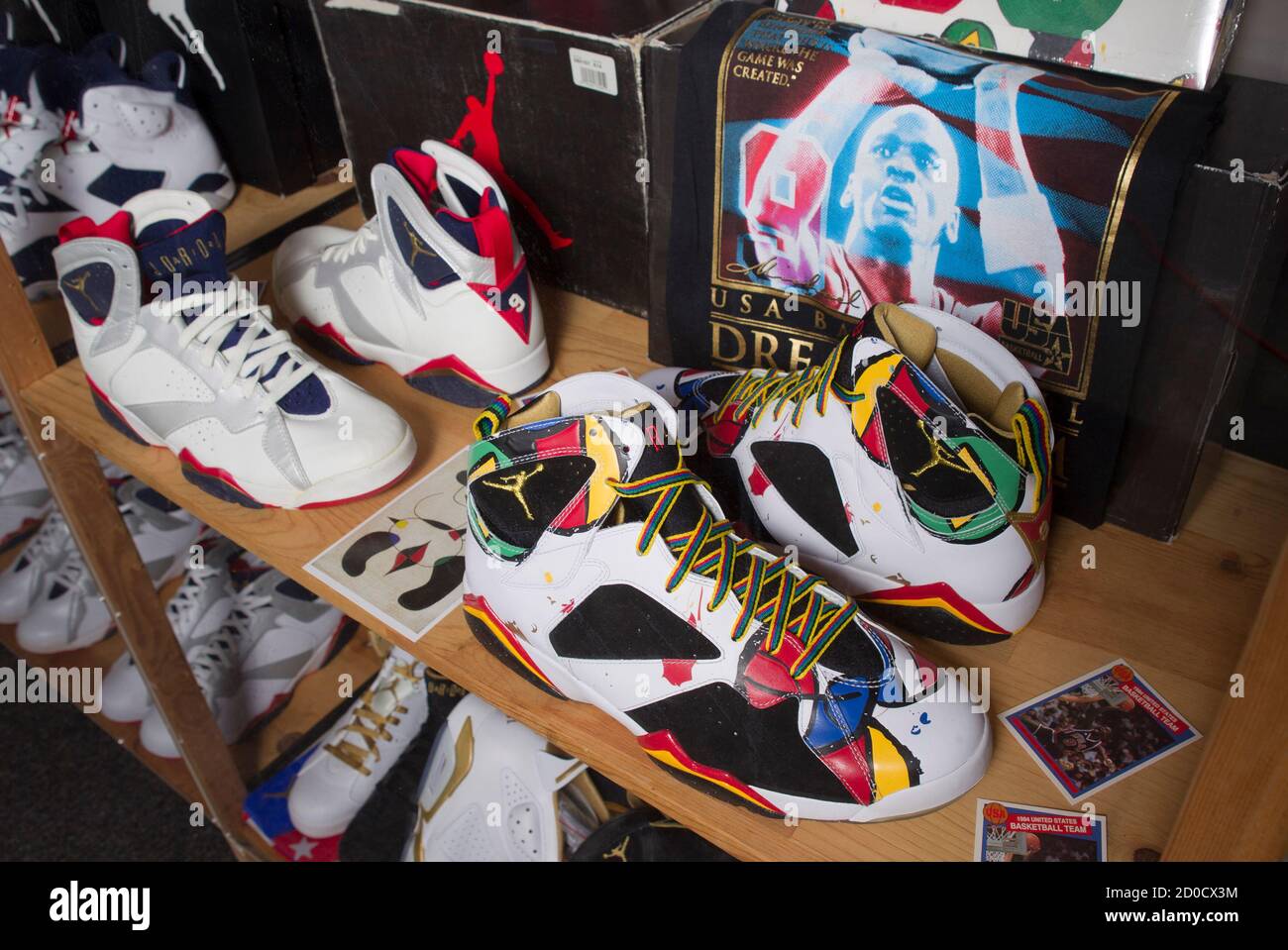 Shoes inspired by Spanish artist Joan Miro are pictured at the "ShoeZeum"  in downtown Las Vegas, Nevada September 25, 2012. Record keepers at the  Guinness Book of World Records recently certified that