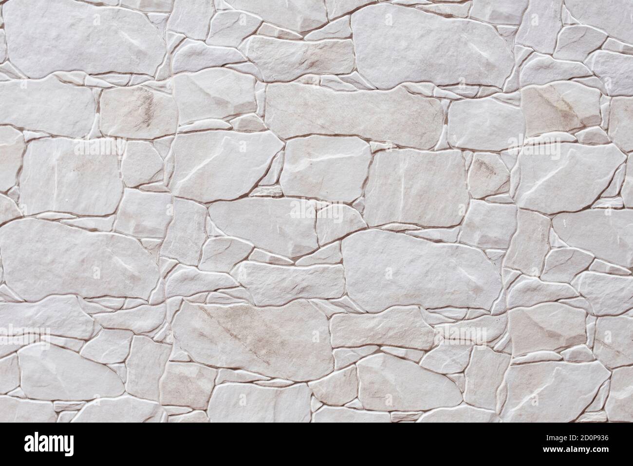 papel pintado de bloques de piedra blanca con relieve y detalles marrones  Fotografía de stock - Alamy