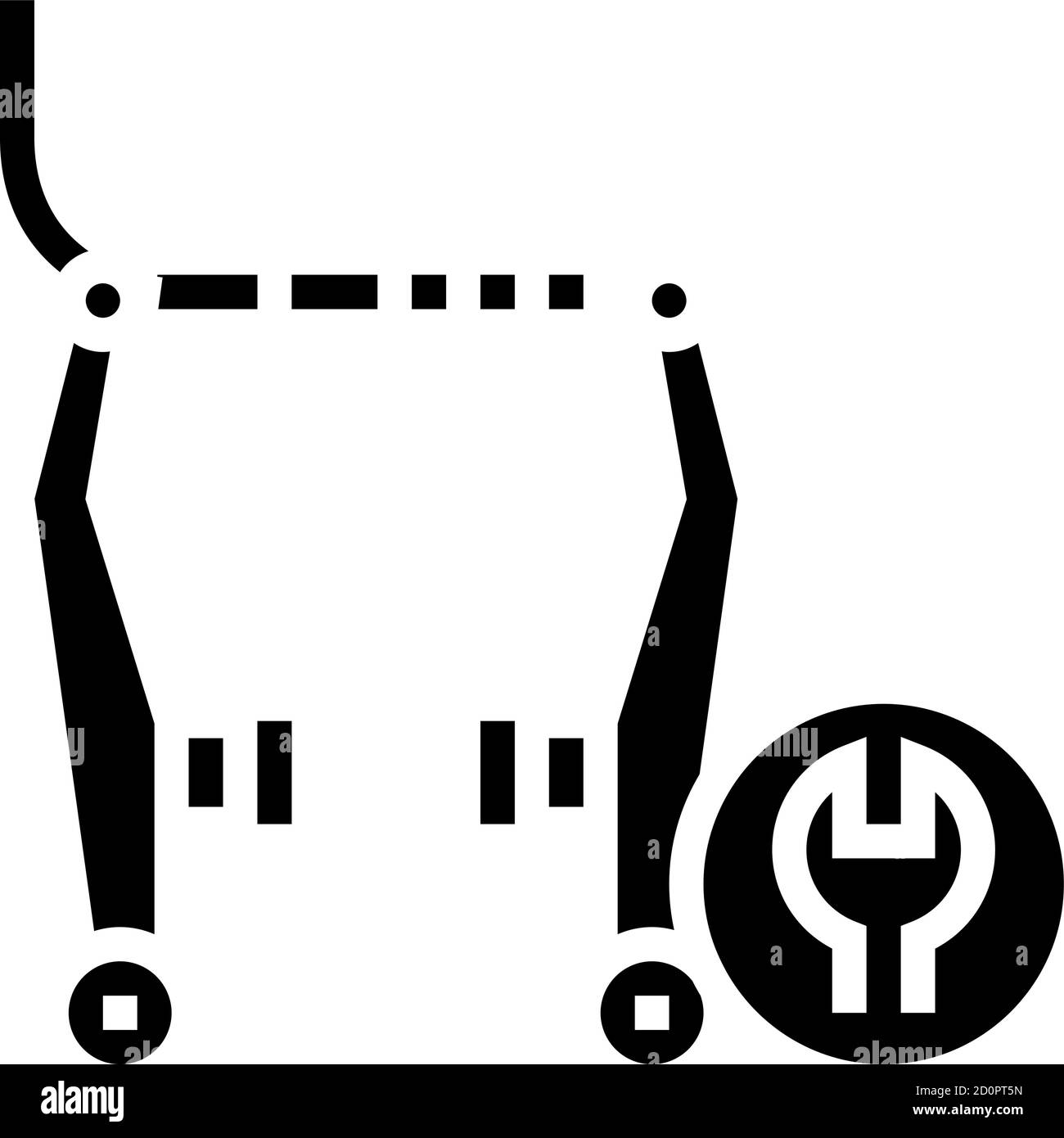 pastillas de freno de bicicleta limpieza y ajuste glifo icono vector ilustración Ilustración del Vector