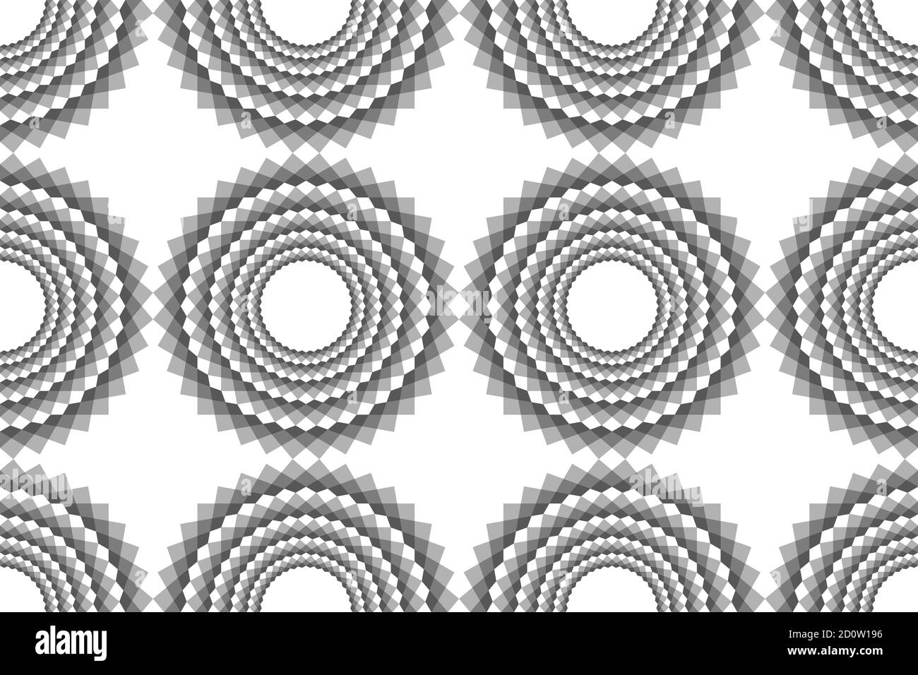 Patrón de fondo sin costuras y abstracto hecho con formas romboidales repetidas formando círculos. Arte vectorial moderno Foto de stock