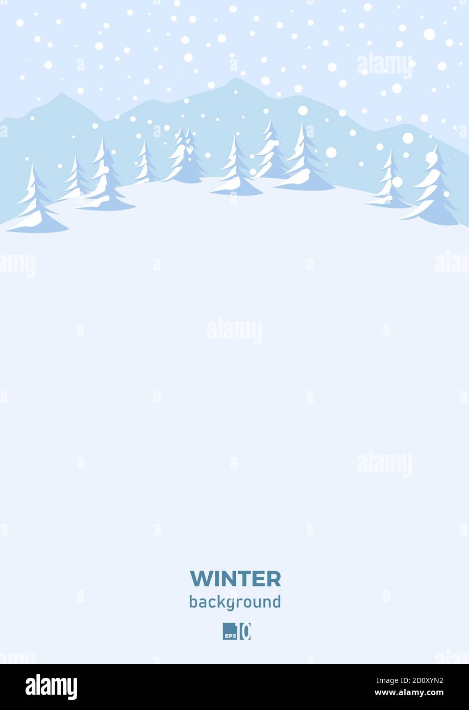 invierno nieve paisaje fondo con abetos. Ilustración para póster, portada o  publicidad Imagen Vector de stock - Alamy