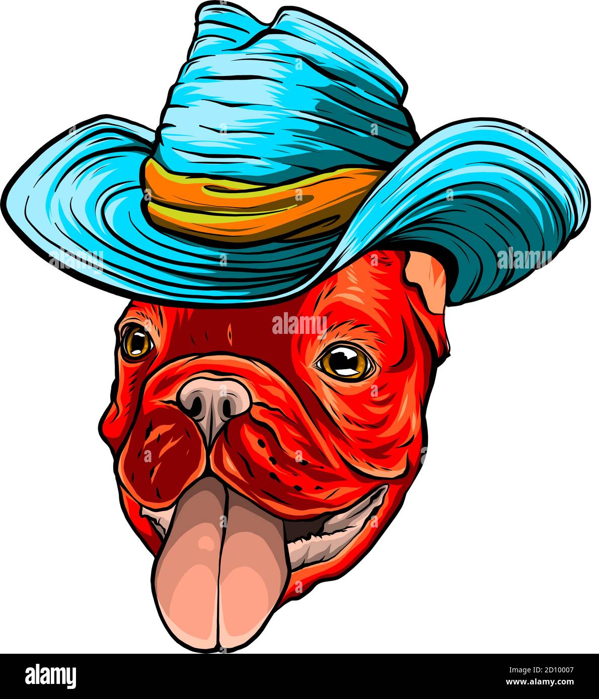 un perro en un sombrero de vaquero. ilustración vectorial Ilustración del Vector